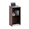 Floor Standing Wooden Lectern with Slanted Desktop and Storage Shelf for Speakers